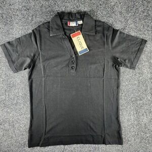 NWT Clique Women's Black Pima Cotton Short Sleeve Polo Shirt Size Medium